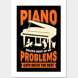 Piano Player Pianist Cat Lover Gift Posters and Art